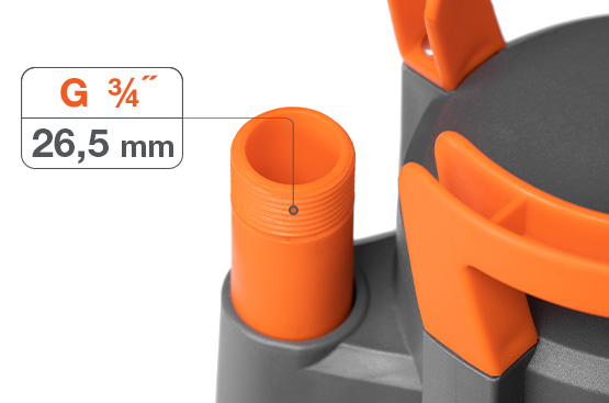 Популярный диаметр разъема соединения G ¾” для легкого подбора соединяющих элементов и фитингов.