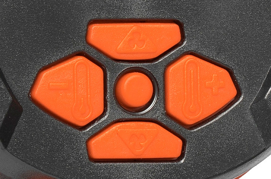 Удобные кнопки управления позволяют выбрать оптимальную скорость воздушного потока и необходимую температуру