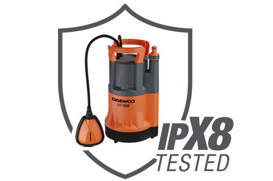 Корпус насоса выполнен из высококачественного пластика и полностью защищен от попадания влаги внутрь него для полной безопасности и долгого срока службы.